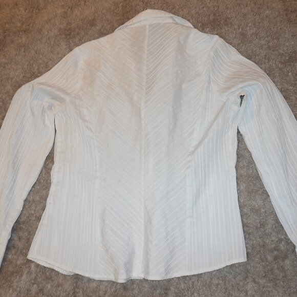 Women's Sandra Ingrish Size 10 White Long Sleeve Button Down Blouse - Picture 5 of 6